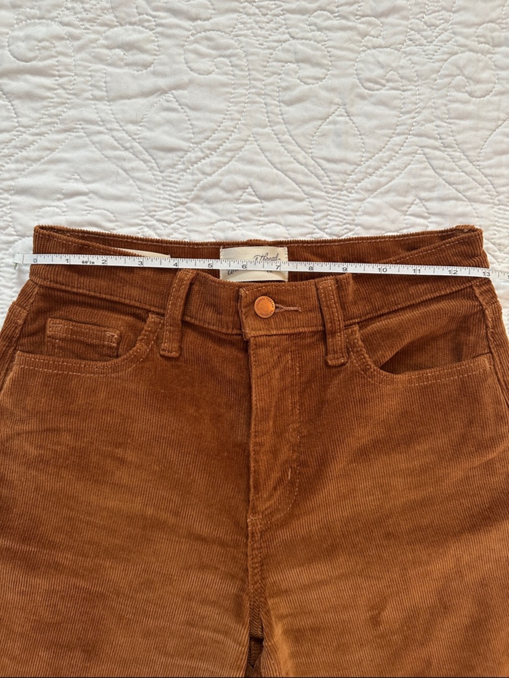 Universal Thread Rust Brown Corduroy Vintage Straight Pants size 0/25R - Picture 9 of 9